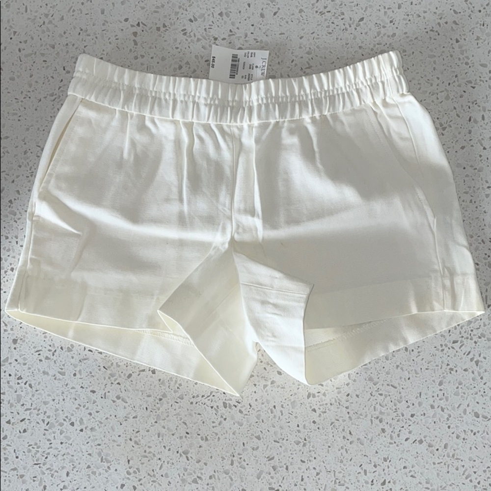 JCrew White Linen Shorts